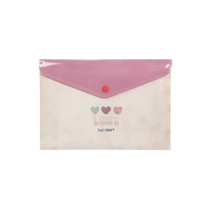 SOBRE PVC A4  C/BROCHE HORIZ.HEARTS